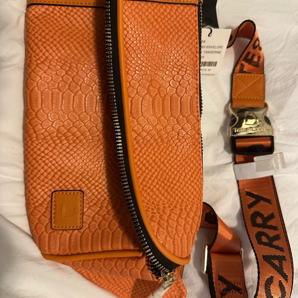 Tote and Carry Orange Textured Fanny or Crossbody Bag